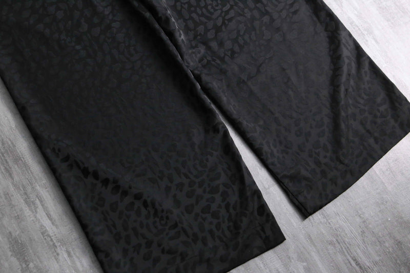 jacquard leopard baggy flare easy pants
