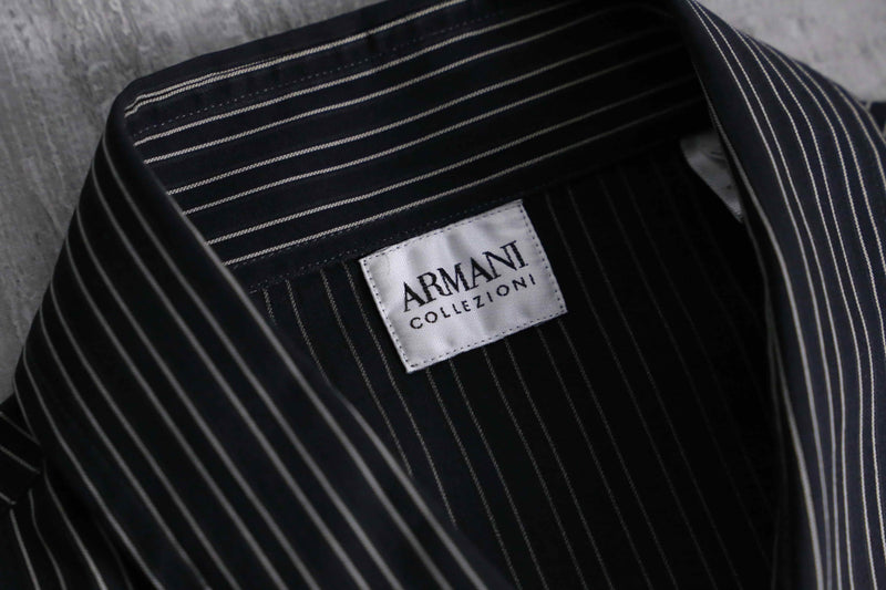 1990s ARMANI COLLEZIONI cotton nylon stripe shirt