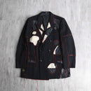 "Re:make" leather patchwork tailored jacket