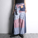 "Re:make" check shirt docking wide denim