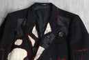 "Re:make" leather patchwork tailored jacket