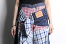"Re:make" check shirt docking wide denim
