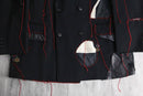 "Re:make" leather patchwork tailored jacket