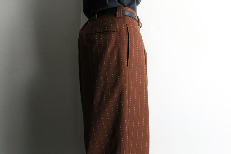 brown pinstripe wide slacks