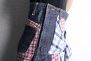 "Re:make" check shirt docking wide denim