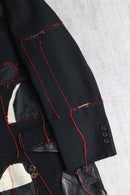 "Re:make" leather patchwork tailored jacket