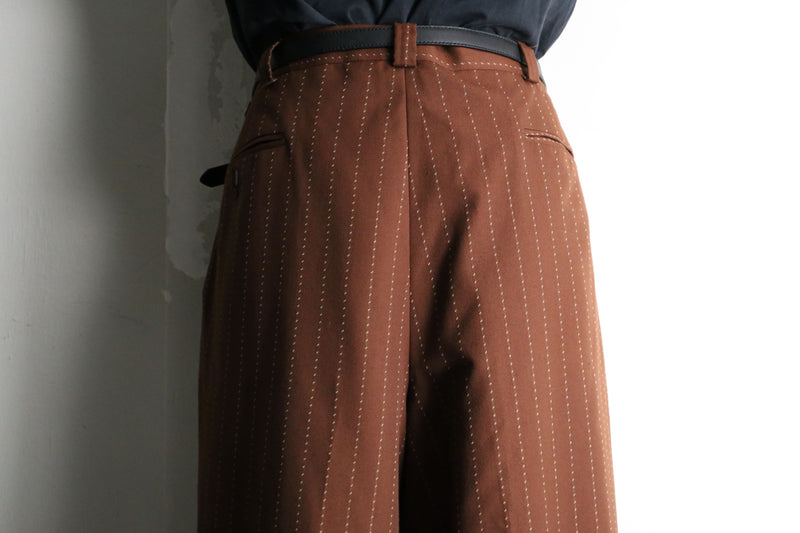 brown pinstripe wide slacks