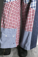 "Re:make" check shirt docking wide denim