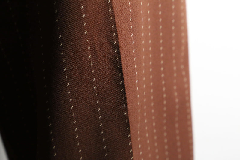 brown pinstripe wide slacks