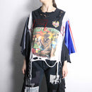 "Re:make" braided fringe lace damaged Tee