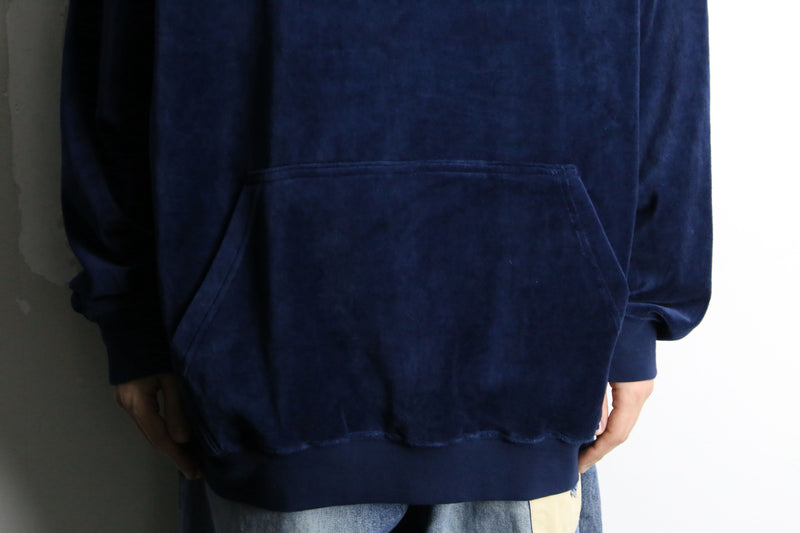 "KING SIZE" navy color 2XL draw code velours hoodie