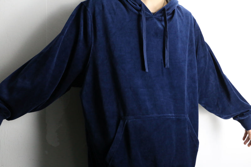 "KING SIZE" navy color 2XL draw code velours hoodie