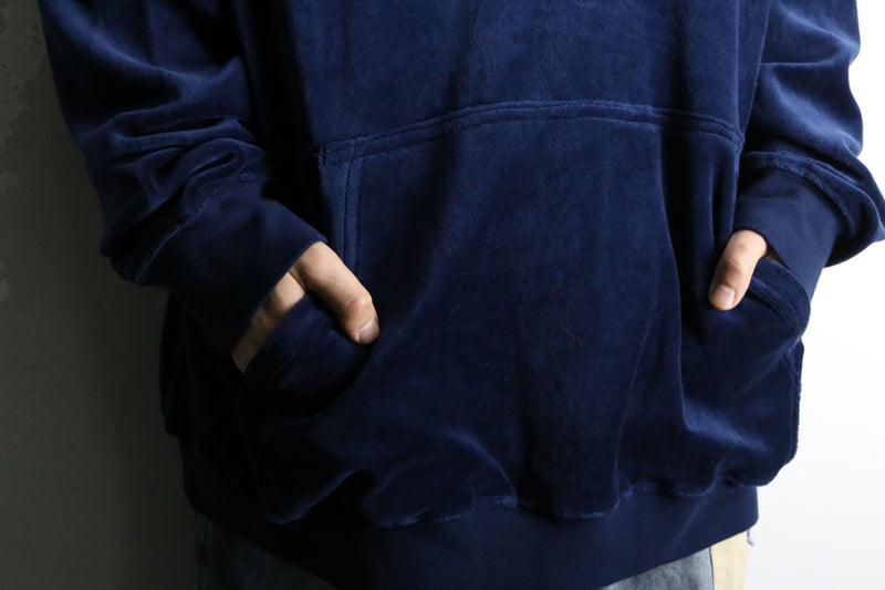 "KING SIZE" navy color 2XL draw code velours hoodie