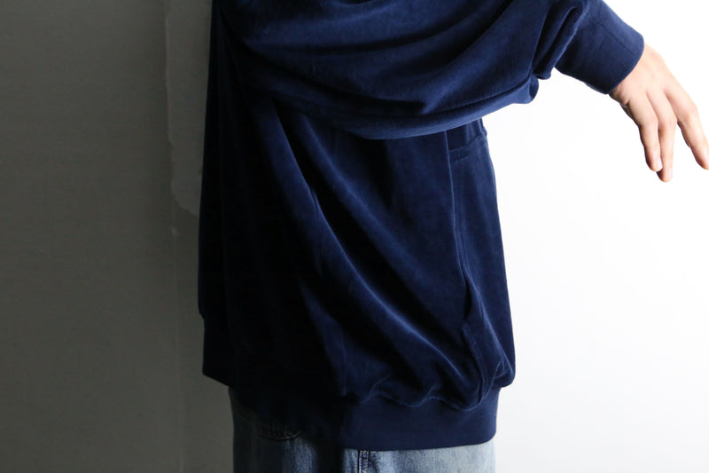 "KING SIZE" navy color 2XL draw code velours hoodie