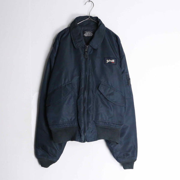 "Schott" dark navy nylon blouson