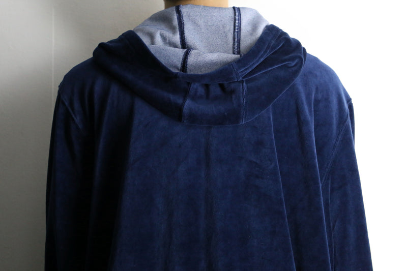 "KING SIZE" navy color 2XL draw code velours hoodie