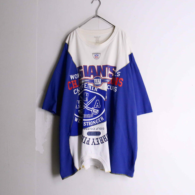 remake "再構築" asymmetry patchwork design Tee