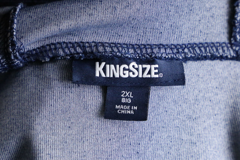 "KING SIZE" navy color 2XL draw code velours hoodie