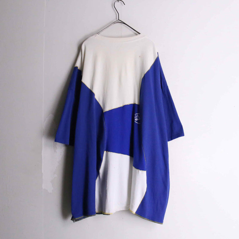 remake "再構築" asymmetry patchwork design Tee