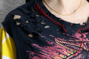 "Re:make" braided fringe damaged Tee