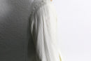 white pleats pattern zip blouson