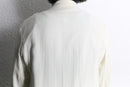 white pleats pattern zip blouson