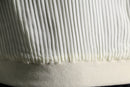 white pleats pattern zip blouson