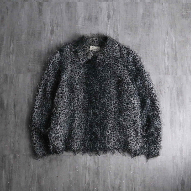 1990s leopard shaggy shirt jacket