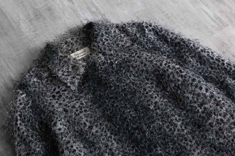 1990s leopard shaggy shirt jacket