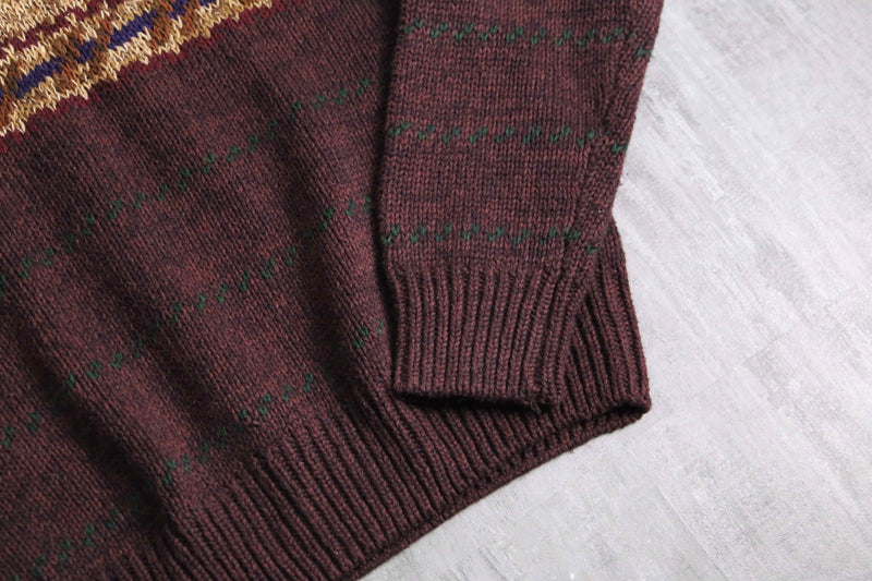 ”STJohn’sBay” warm color geometric jacquard knit