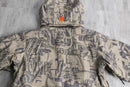 1990’s “Colmbia” camo like geometric pattern convert nylon jacket