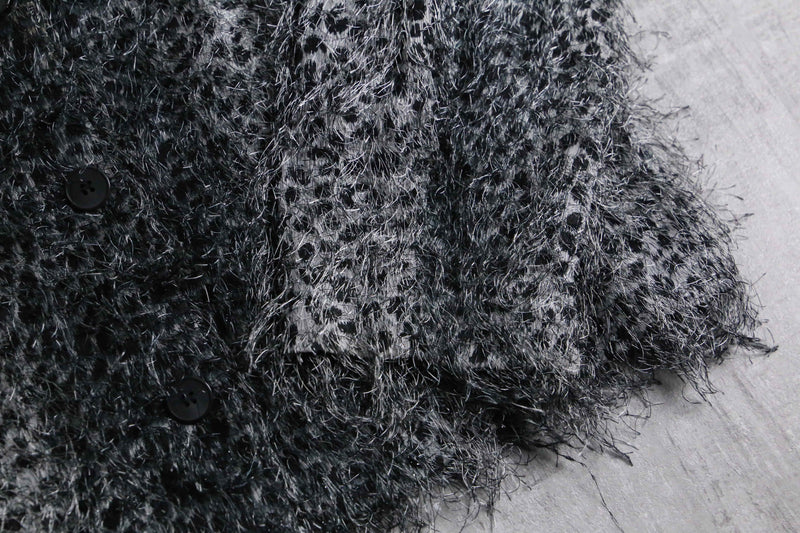 1990s leopard shaggy shirt jacket