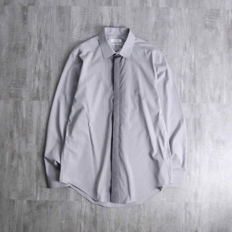 “Calvin Klein” gradation stripe gray dress shirt