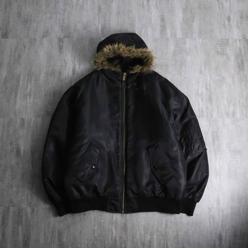 1990-00s ARIZONA JEAN CO hooded MA-1 sampling jacket