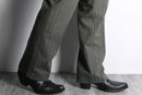 70’s dark khaki stripe semi flare pants