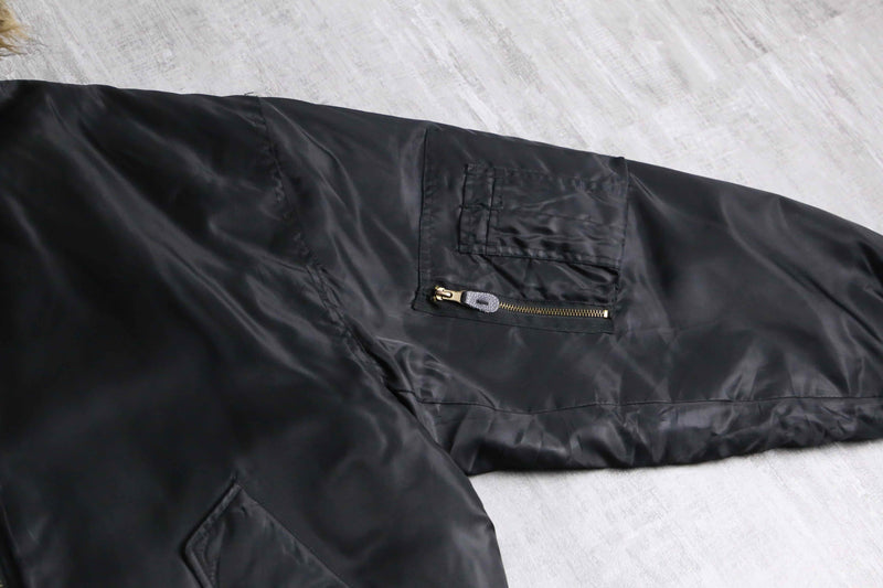 1990-00s ARIZONA JEAN CO hooded MA-1 sampling jacket