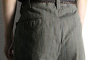 70’s dark khaki stripe semi flare pants