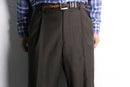 “NAUTICA” dark brown wool serge wide tapered trouser