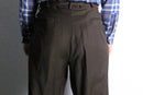 “NAUTICA” dark brown wool serge wide tapered trouser