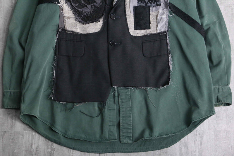 古着 リメイク shirt docking tailored vest Re:make