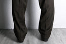 “NAUTICA” dark brown wool serge wide tapered trouser