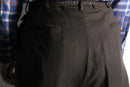 “NAUTICA” dark brown wool serge wide tapered trouser