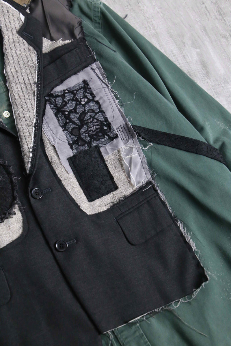 古着 リメイク shirt docking tailored vest Re:make