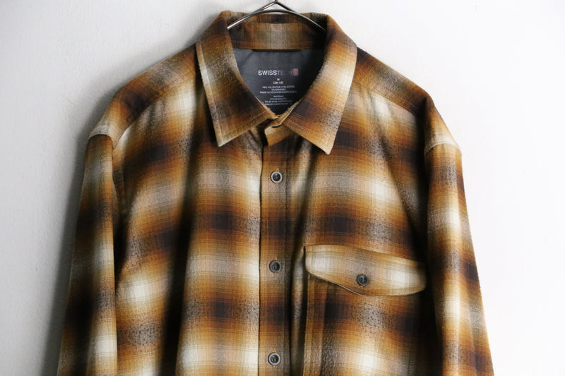 light brown ombre check shirt