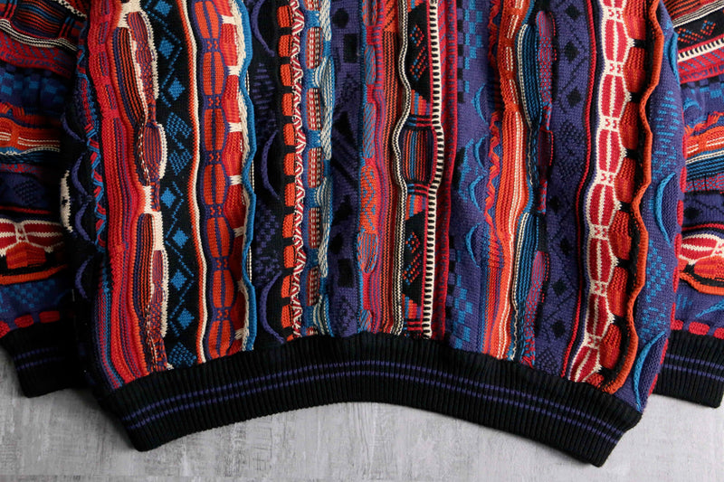 warm base 3D cotton V-neck knit