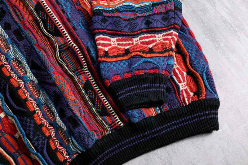 warm base 3D cotton V-neck knit