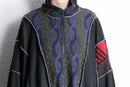 "Re:make" knit×track docking half-zip jacket