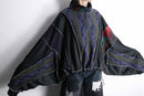 "Re:make" knit×track docking half-zip jacket