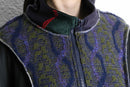 "Re:make" knit×track docking half-zip jacket