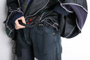 "Re:make" knit×track docking half-zip jacket
